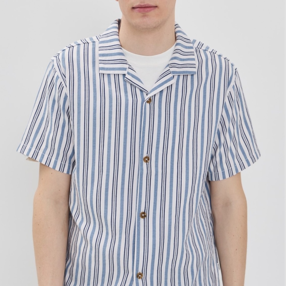 Rhythm NWT Vacation Stripe Short Sleeve Shirt Size XL